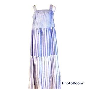 beige by Eci maxi dress blue white